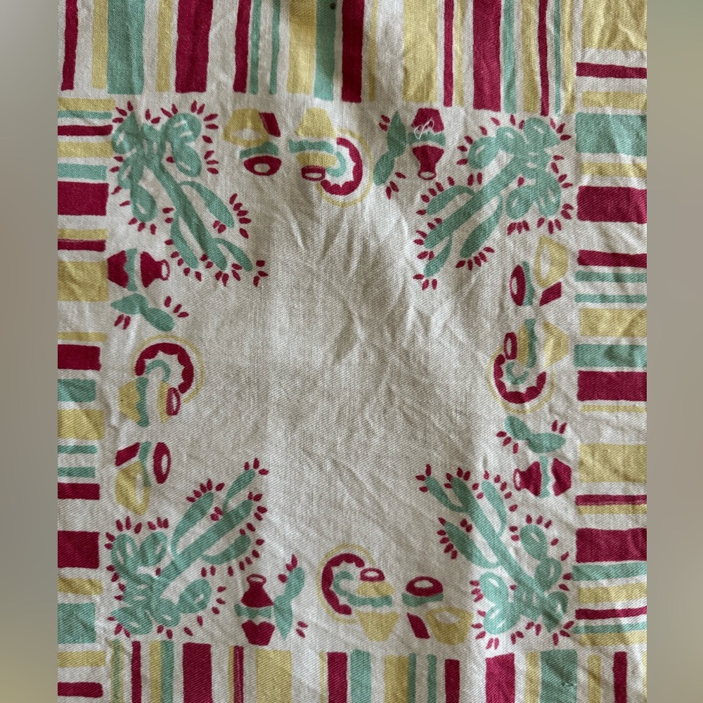 Vintage 1930’s Cotton tablecloth Mexican Inspired Small Tablecloth